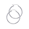 Polished Round Medium Hoop Earrings - 14K White Gold 2mm x 1.2 inch thumb 0