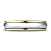 4.5mm High Polished Edge Comfort-Fit Benchmark Wedding Band in 14K Two-Tone Gold Solid thumb 2