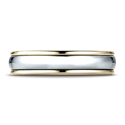 4.5mm High Polished Edge Comfort-Fit Benchmark Wedding Band in 14K Two-Tone Gold Solid Slide 2