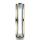 6mm Satin WG Center Duo Milgrain Rimmed 14K Two-Tone Gold Wedding Band thumb 1