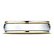 6mm Domed WG Center Rimmed Wedding Band by Benchmark Rings in 14K Two-Tone Gold thumb 2