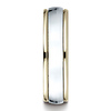 6mm Domed WG Center Rimmed Wedding Band by Benchmark Rings in 14K Two-Tone Gold thumb 1
