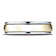 6mm Domed YG Center Rimmed Wedding Band by Benchmark Rings in 14K Two-Tone Gold thumb 1