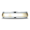 6mm Domed YG Center Rimmed Wedding Band by Benchmark Rings in 14K Two-Tone Gold thumb 1