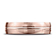 6mm Polished Stripe Center Satin Domed Wedding Band by Benchmark in 14K Rose Gold thumb 2