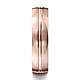 6mm Polished Stripe Center Satin Domed Wedding Band by Benchmark in 14K Rose Gold thumb 1