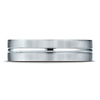 6mm Flat Striped Comfort-Fit Benchmark Wedding Ring in Solid 14K White Gold thumb 0