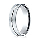 6mm Flat Striped Comfort-Fit Benchmark Wedding Ring in Solid 14K White Gold thumb 1