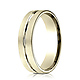 6mm Flat Striped Comfort-Fit Benchmark Wedding Band in Solid 14K Yellow Gold thumb 1