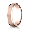 6mm Flat Beveled Satin Center Benchmark Wedding Band in Solid 14K Rose Gold thumb 0