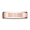 6mm Flat Beveled Satin Center Benchmark Wedding Band in Solid 14K Rose Gold thumb 1