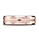 6mm Polished Striped Beveled Benchmark Wedding Band in 14K Rose Gold thumb 1