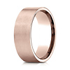 8mm Satin Finish Flat Wedding Band by Benchmark Rings in 14K Rose Gold thumb 0