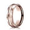 7.5mm Concave Slim Center Satin Benchmark Wedding Band in 14K Rose Gold thumb 0