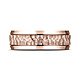 7.5mm 14K Rose Gold Hammered Beveled Edge Benchmark Wedding Band thumb 1
