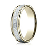 6mm WG Hammered Rounded Edge Wedding Band by Benchmark Rings in 14K Two-Tone Gold thumb 0