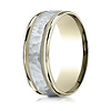 8mm WG Hammered Rounded Edge Wedding Band by Benchmark Rings in 14K Two-Tone Gold thumb 0