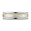 6mm YG Hammered Rounded Edge Wedding Band by Benchmark Rings in 14K Two-Tone Gold thumb 1