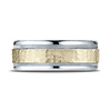 8mm YG Hammered Rounded Edge Wedding Band by Benchmark Rings in 14K Two-Tone Gold thumb 1