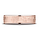 6mm Hammered Center Rounded Edge Wedding Band by Benchmark Rings in 14K Rose Gold thumb 1
