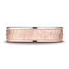 6mm Hammered Center Rounded Edge Wedding Band by Benchmark Rings in 14K Rose Gold thumb 1