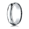 6mm Concave Low Domed Comfort Wedding Band by Benchmark Rings in Solid 14K White Gold thumb 1