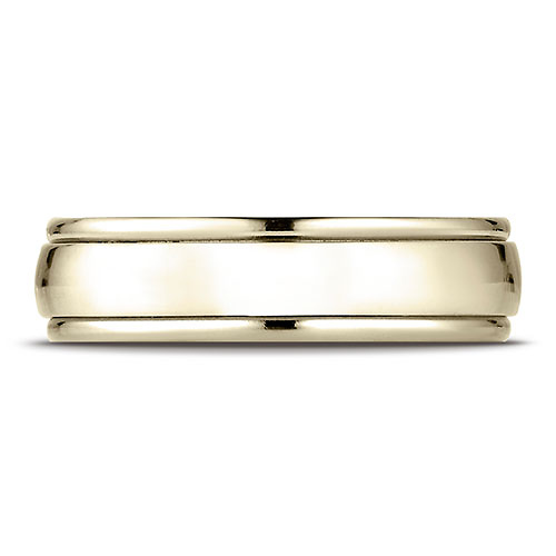 6mm Concave Low Domed Comfort Wedding Band by Benchmark Rings in 14K Yellow Gold Slide 0