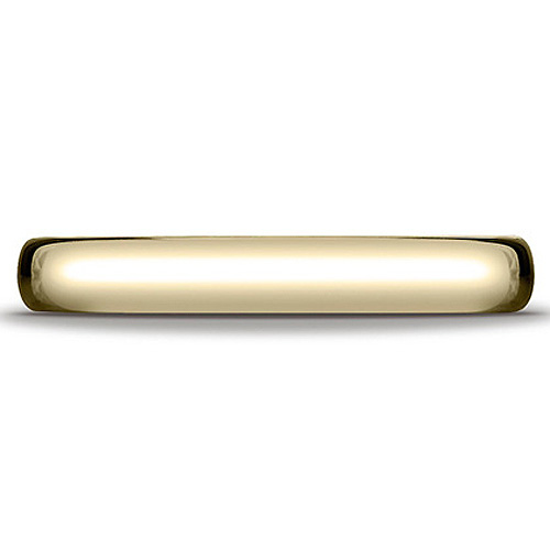 3.5mm Euro Comfort-Fit Flat Classic Wedding Band - 10K, 14K, 18K Yellow Gold Slide 1