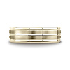 7mm Dual Satin Striped Euro Shank Wedding Band by Benchmark Rings in 14K Yellow Gold thumb 1