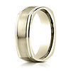7mm Satin Center Rimmed Euro Shank Wedding Band by Benchmark Rings in 14K Yellow Gold thumb 0