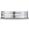 6mm Flat Dual Striped Comfort-Fit 14K White Gold Wedding Band by Benchmark Rings thumb 1