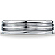 6mm Flat Striped Comfort-Fit 14K White Gold Wedding Band by Benchmark Rings thumb 1