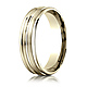 6mm Flat Striped Comfort-Fit 14K Yellow Gold Wedding Band by Benchmark Rings thumb 1