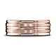 8mm Domed Striped Satin Wedding Band by Benchmark Rings in 14K Rose Gold thumb 1