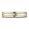 4mm Satin Center Duo Milgrain Comfort-Fit 14K Yellow Gold Wedding Band thumb 0
