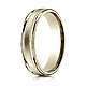 4mm Satin Center Duo Milgrain Comfort-Fit 14K Yellow Gold Wedding Band thumb 1