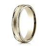 4mm Satin Center Duo Milgrain Comfort-Fit 14K Yellow Gold Wedding Band thumb 1