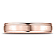 4mm Satin Center Rimmed Wedding Band by Benchmark in 14K Rose Gold thumb 1