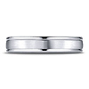 4mm Satin Center Rimmed Wedding Band by Benchmark in 14K White Gold thumb 1