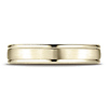 4mm Satin Center Rimmed Wedding Band by Benchmark in 14K Yellow Gold thumb 1