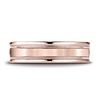 6mm Satin Center Duo Milgrain Comfort-Fit 14K Rose Gold Wedding Band thumb 1