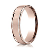 6mm Satin Polished Low Dome Wedding Band by Benchmark Rings in 14K Rose Gold thumb 0