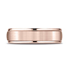 6mm Satin Polished Low Dome Wedding Band by Benchmark Rings in 14K Rose Gold thumb 1
