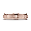 6mm Designer Raised Brick Center Wedding Band by Benchmark Rings in 14K Rose Gold thumb 1