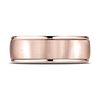 8mm Satin Polished Low Dome Wedding Band by Benchmark Rings in 14K Rose Gold thumb 1