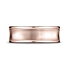 7.5mm 14K Rose Gold Satin Concave Rimmed Benchmark Wedding Band thumb 1