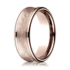 7.5mm 14K Rose Gold Swirled Brushed Concave Wedding Band by Benchmark Rings thumb 0