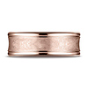 7.5mm 14K Rose Gold Swirled Brushed Concave Wedding Band by Benchmark Rings thumb 1