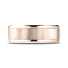 8mm Octagonal Satin Round-Edge Wedding Band by Benchmark Rings in 14K Rose Gold thumb 1