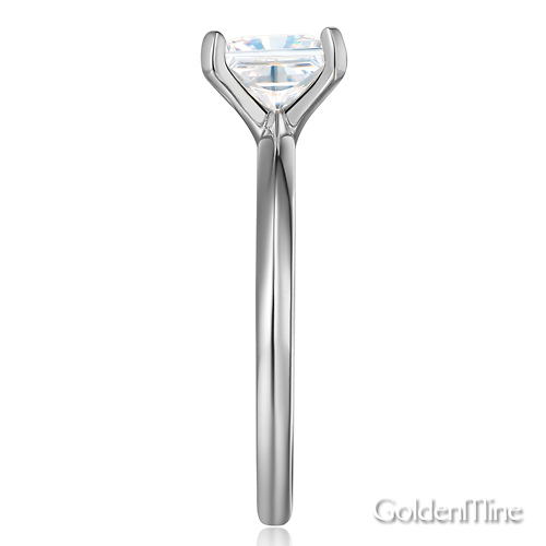 1.25CT Knife-Edge Princess-Cut CZ Engagement Ring Solitaire in 14K White Gold Slide 2